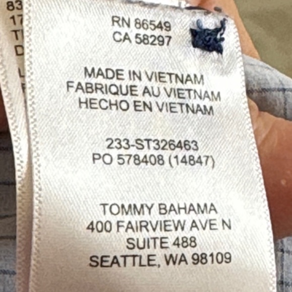 Tommy Bahama Navy and White Island Map Shirt - Picture 10 of 10